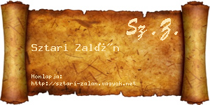 Sztari Zalán névjegykártya